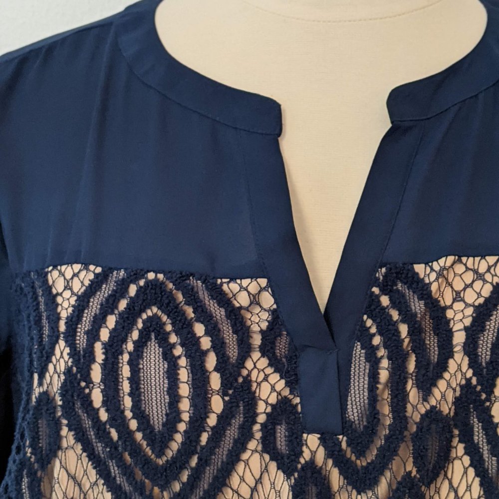 Work! Crochet Work Split Neck Blouse - image 3